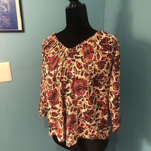 Lucky Brand Long Sleeve Fun Colorful Top